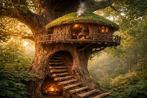 I Built a Dream Treehouse Inside a 1000-Year-Old Tree #Treehouse #JungleLife #SurvivalBuild #OffGridLiving #NatureLovers #PrimitiveSkills #WildLifeLiving | Mr Vishnu Jungle Therapy