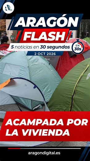 Acampada por la vivienda en plaza de España | El Zaragoza, favorito ante el Teruel | Noticias de hoy