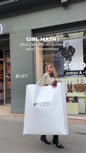 Les calculs sont (presque) bons 🤭💸 Rassurez‑nous… votre girl math fonctionne pareil pendant les soldes ? 😅 La dernière démarque est lancée, c'est le moment d'en profiter et de remplir votre dressing à prix doux ! ✨ #eram #girlmath #soldes #shopping #shoesaddict | Eram