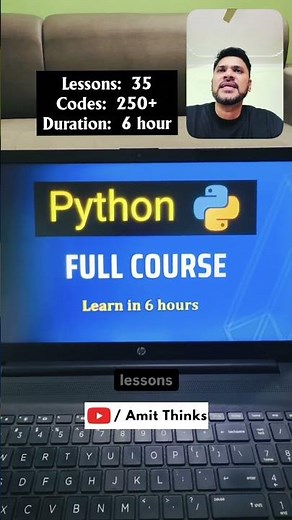 Python Free Tutorial | Link in Comments #pythonprogramming #pythontutorial #shorts #amitthinkspython