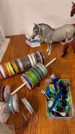 Breyer Horse Tack making night!! Doing the finishing touches for my store!#breyerhorses #breyers