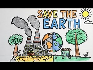 Easy Step by Step Save Earth Drawing!