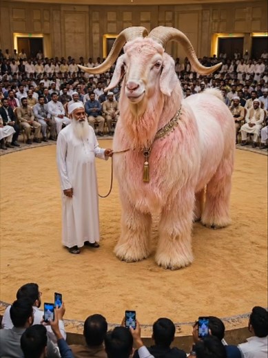 Giant Goat Prays in Sync with Elderly Man