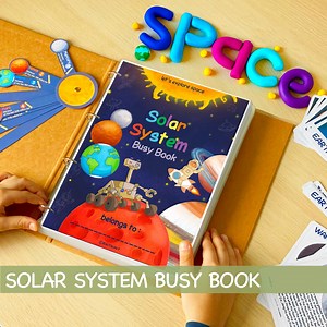Solar System Busy Book Outer Space Learning Binder Personalized Space Book Printable Preschool Worksheets Flash Cards Homeschool Resources - Etsy
