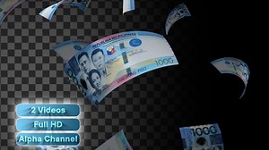 Falling Philippine Money Banknote Background