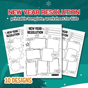 New Year Resolution Worksheets,New Year Activity, Goal setting, SEL Writing ELA