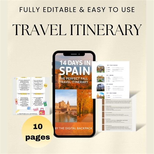 Spain 2-week Itinerary PDF | Fall Travel Guide, Packing Checklist & Budget Planning - Etsy