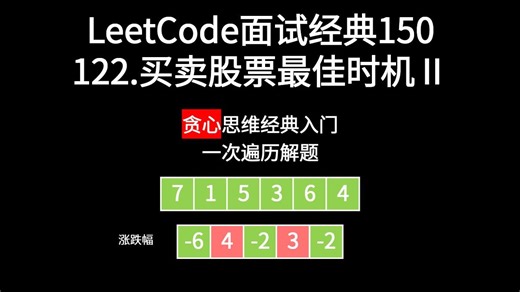 【LeetCode面试经典】 122.买卖股票的最佳时机Ⅱ