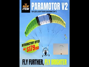 🚀 Exciting News! The H-King Paramotor V2 is Here! 🚀 We're thrilled to announce the launch of the all-new H-King Paramotor V2! This incredible upgrade boasts a more efficient, stable parafoil wing in a vibrant color scheme, making your flights smoother and more thrilling than ever. 🌍 Available NOW from our Global Warehouse! 🛒 Pre-Order Today in Australia, EU, UK, and USA Warehouses! Get ready for twilight flights with the super bright LED light bar, stronger and smoother lines, and clear serv