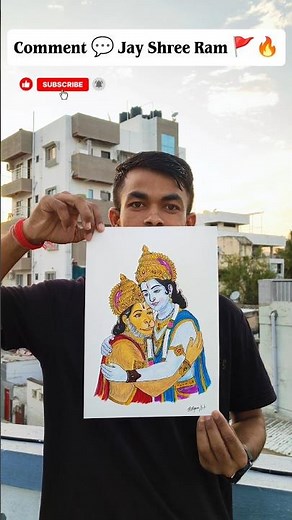 Rate My Artwork 1 - 100 💬 Shree Ram Ji or Hanuman Ji ❤️#hanumanji #drawing #art #ramsita