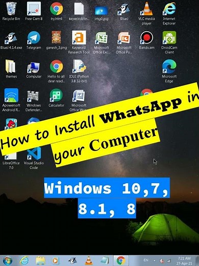 How to Install WhatsApp on windows 7, 10, 8, 8.1 | whatsapp for laptop/pc #whatsapp #2023