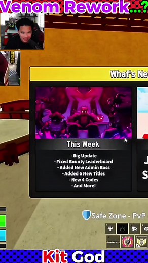 Blox Fruits Venom Rework & New Fruits Gameplay