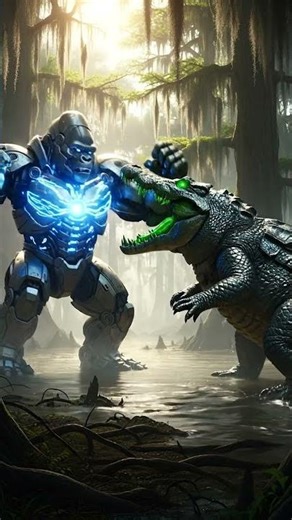 Robot Gorilla vs Croc Bot