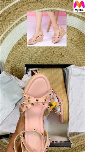 Myntra embellished wedge heel #review #myntrafinds #highheels