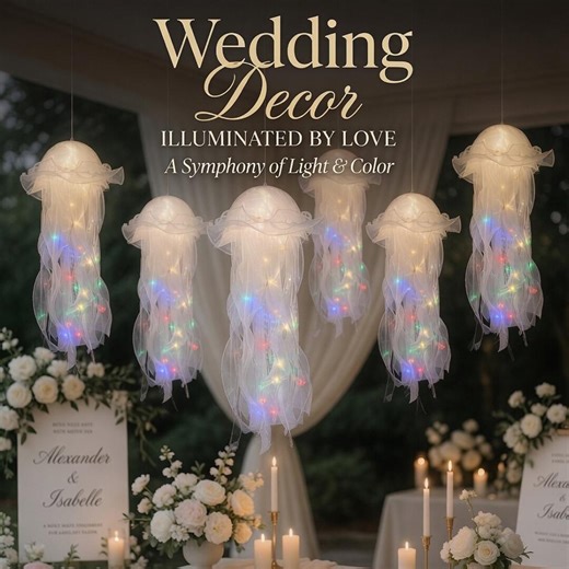 Wedding Decor Jellyfish Lamp, Wedding Lights for Aisle, Table Decor, Bridal Shower and Rustic Wedding Party - Etsy