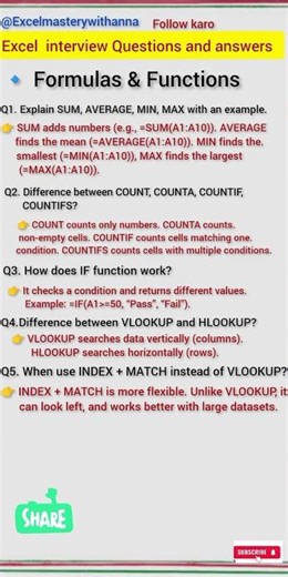 MS Excel Interview Question And Answer |Microsoft office Question And Answer