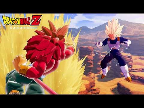 Dragon Ball Z: Kakarot Mods - Super Saiyan 4 Goku Vs. Super Saiyan 3 Vegeta Boss Fight (4K 60FPS)