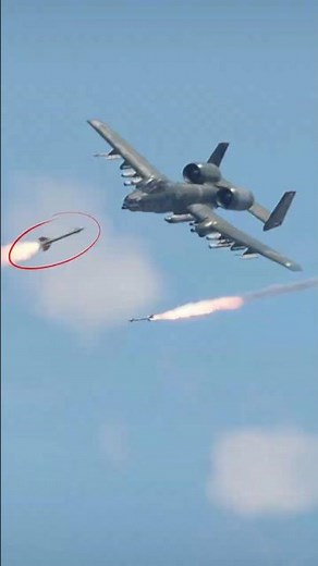 A-10 Thunderbolt II Drops Toward Ground After Missile Hit