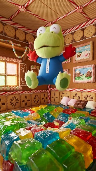 Crong is Jumping on the Jelly Bed! 🍮🛏️🌈 #JellyBed #Shorts