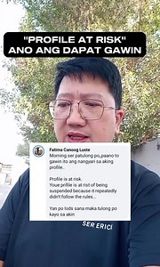 Ganito ang gawin mo kapag “profile at risk “ ang status ng account mo #sererickrl #facebooktips #followers #ContentMonetization | Ser Erick RL