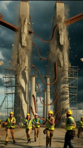 Massive Bridge Collapse 😱 | AI Disaster Simulation 4K | Construction Gone Wrong #Shorts