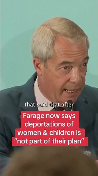 Farage says deporting women and children is not part of Reform's plans #themirror #news #politics