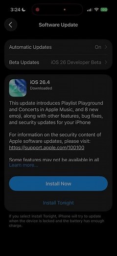 iPhone iOS 26.4 Offical Update Released, New Features