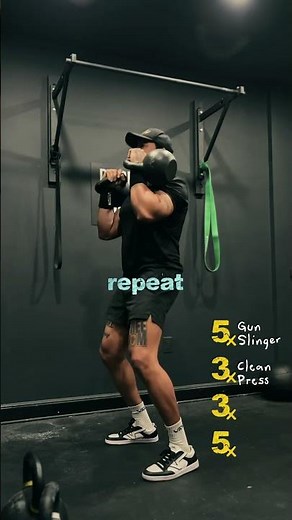 Kettlebell endurance training 5-3-3-5 #kettlebell #kettlebellworkout #strengthtraining #liftheavy