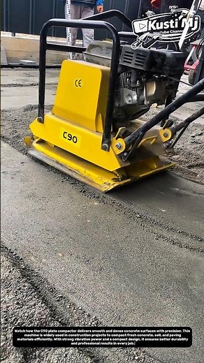 Powerful Plate Compactor C90 in Action – Perfect Concrete Surface Finishing!