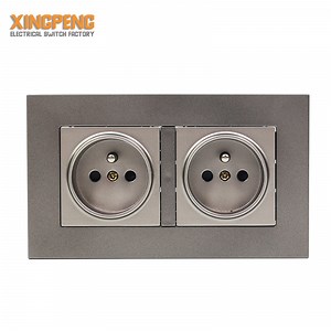 [Hot Item] Mezeen Grey Color 16A Europe Double Outlet 250V Universal Wall Socket Outlet