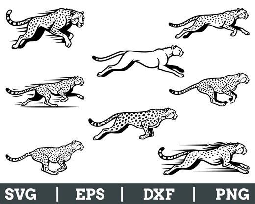 Cheetah Running Svg, Dxf, Png - Etsy