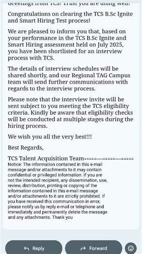 TCS Interview Mail #tcs #interview #smarthiring #interviewupdate #tcsupdate #tataconsultancyservices