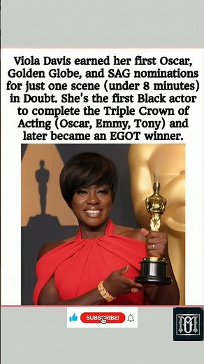 Viola Davis: 8 minutes in Doubt, then EGOT & Triple Crown. #subscribe #shorts