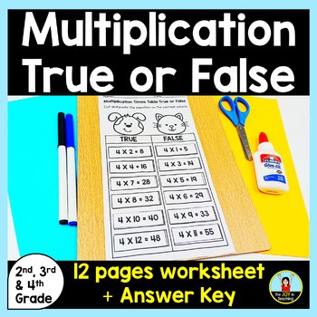 Multiplication Times Table True or False Equations Worksheet