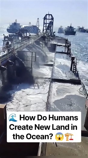 🌊How Do Humans Create New Land in the Ocean😱🏗️#Shorts #facts #viral #shortvideo #shortsfeed #Science