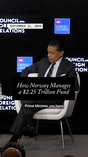 “We live in a generation where we are transferring value from energy into a fund that will fund pensions in the future. When oil prices go up and down, nothing goes into my budget—it goes into this fund,” says Jonas Gahr Støre, prime minister of Norway. “From that fund, we can spend 3% or less of interest a year. We have not spent any money from that fund—only part of the interest. It’s meant to be there for future generations. It basically is meant to be a fund there forever.”