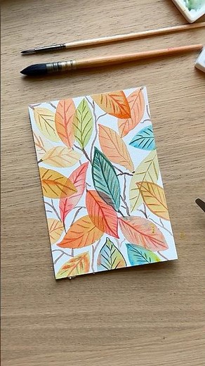Super Easy Relaxing Watercolor Fall Leaves Tutorial #watercolor #fall #painting