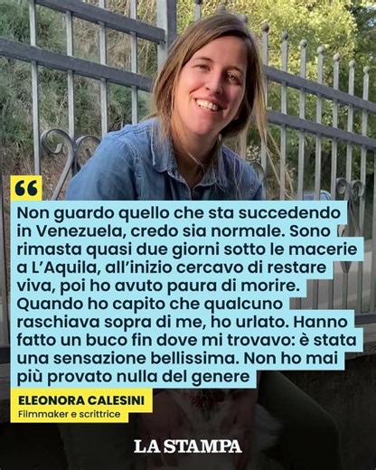ELEONORA CALESINI: “Ero sotto le MACERIE a L'AQUILA. Chiedevo a Dio di farmi morire. Poi la luce”