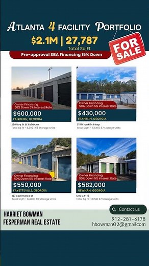 Atlanta 4 Facility Self Storage Portfolio FOR SALE | $2.1M Georgia Investment Opportunity