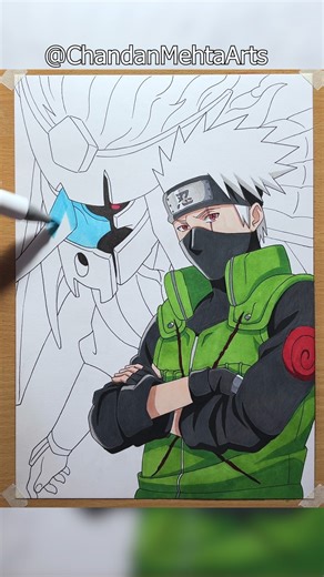 Drawing Hatake Kakashi with Susanoo#kakashihatake #susanoomode #narutoshippuden #narutodrawing