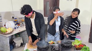 Blindfold Cooking Challenge 🥲 #vlog | Roamer Amit