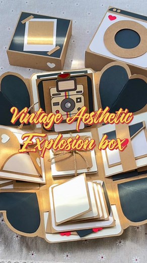 Vintage Aesthetic Explosion Box Design Ideas | Handmade Gift Tutorial