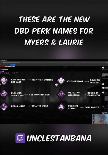 These are the new perk names for Myers and Laurie #deadbydaylight #dbd #dbdperks #dbdfunny #twitch