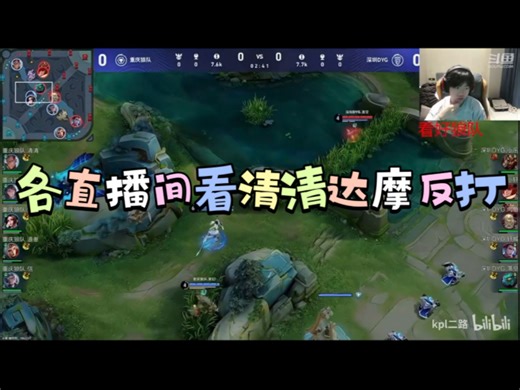 【狼队VS DYG】各直播间看清清达摩反打大师拉老虎（花海/北笙/子阳/刺痛/阿豆/托米）