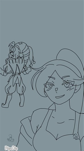 This time I had the idea to draw a dancer With someone on TikTok #freakcircus#Pierrot#Harlequin