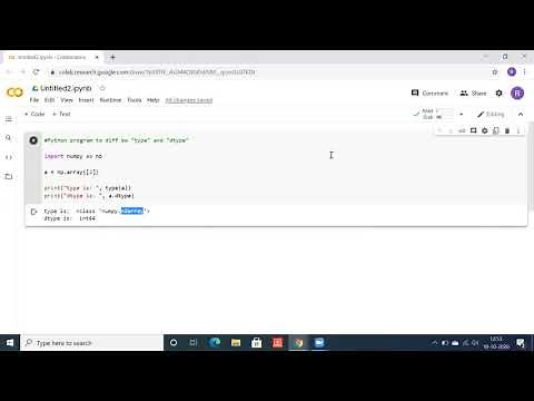 type vs dtype in Python using google Colab