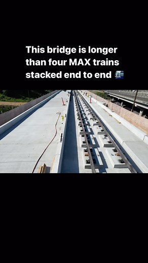 7K views · 33 reactions |  This bridge will carry westbound MAX Red Line trains coming from the airport AND includes a multi-use path for easy connections between Gateway Transit Center and Gateway Green. It’s one of two structures we’re building for the Better Red Project, which will help improve reliability for all MAX lines.  | TriMet | Facebook