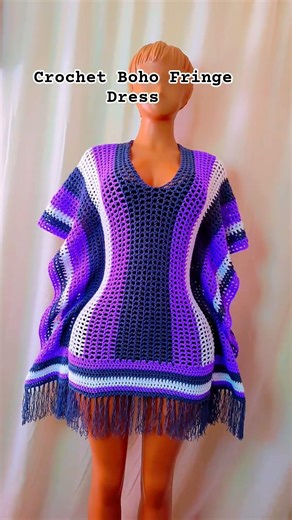 crochet Boho Fringe Dress tutorial now available#crochet#ascarcrochets#bohodress#fringedress#fashion