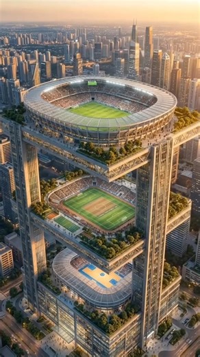 Building the World's First Vertical Stadium Skyscraper Futuristic Mega Construction Timelapse