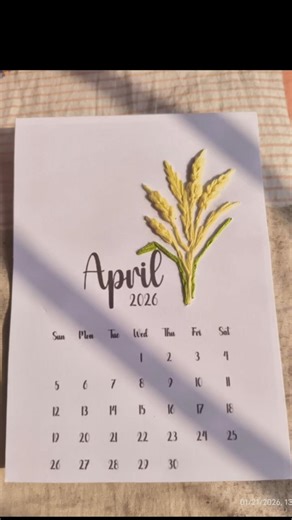 Easy embroidered calendar🌿 Customise handmade gifts for your loved ones💕#shorts #viral #embroidery